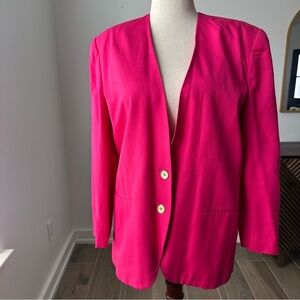Vintage Jones New York Pink Collarless Blazer